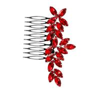 FRCOLOR Kopfhüungen für die Braut Kristallhaar-Seienkamm Haarkamm aus roten Kristall haarspange hochzeit haarnadeln hochzeit Haarschmuck für die Hochzeit Haarkämme BrautHaarkamm Mode