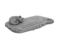 FRCOLOR Lápida Conmemorativa para Gatos de Jardín en Resina, Tamaño Pequeño, Color Roca Natural, Adorno Decorativo para Mascotas en Exteriores E Interiores, Placa Memorial para Césped