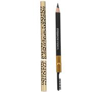 FRCOLOR Lápiz de Cejas Negro Diseño de Leopardo, Doble Punta y Pincel, 2 Unidades, Resistente al Agua y Fácil de Usar para Maquillaje Natural y Profesional