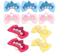 FRCOLOR Lazos para Perro Pequeños con Goma Elástica 10 Piezas Colores Variados (2 Rosa Fucsia, 3 Azul, 2 Amarillo, 3 Rosa) Accesorios Pelo de Mascotas, Ideales para Cachorros y Fiestas