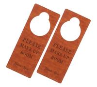 FRCOLOR Letreros Colgantes para Puerta de Hotel en Marrón, Doble Cara Frases No Molestar y Limpie Inmediatamente, 2 Unidades para Uso en Habitaciones y Oficinas