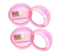 FRCOLOR Limpiador de Brocas para Uñas 2 Unidades Desmontable Cabezal de Alambre Metálico Duro Rosa para Artistas y Manicura Profesional en Salón y Uso Doméstico
