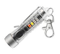 FRCOLOR Linterna LED 400 Lúmenes Recargable Llavero para Camping | PC y Acero Inoxidable, Luz de Trabajo y Alcance Largo, Clip y Hebilla para Exterior