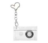 FRCOLOR Llavero Colgante de Caja de Cinta de Música Retro de Acrílico en Forma de Corazón, Ligero y Decorativo, Adecuado para Amantes Música y Obsequio Original