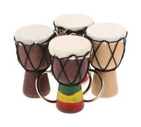 FRCOLOR Llavero de Africano de Aleación y Madera, Compacto y Portátil, 4 Piezas para Souvenir y Viaje, Adecuado para Entusiastas Música