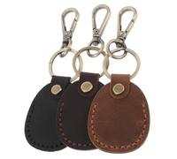 FRCOLOR Llavero Porta Tarjetas Vintage de PU con Almacenamiento Seguro y Diseño Artesanal, Soporte para Tarjeta de Acceso, Adecuado para Mujer en Complejos Residenciales y Oficinas