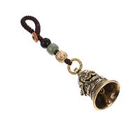 FRCOLOR Llavero Vintage de Latón Cabeza de León, Colgante Artesanal DIY Campana, Decoración para Bolso y Llavero, Accesorio Femenino Resistente y Detallado