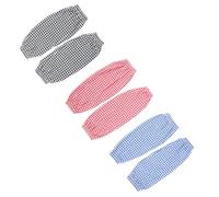 FRCOLOR Mangas Protectoras de Brazo Reutilizables Algodón y Lino Patrón de Cuadros 6 Pares Negro Azul Rojo para Limpieza Cocina y Tareas Domésticas
