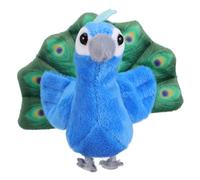 FRCOLOR Marioneta de Dedo de Pavo Real de Peluche para Niños Mini Tamaño Interactiva para Contar Historias y Juegos de rol Portátil Segura y Coleccionable