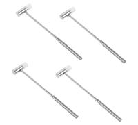 FRCOLOR Martillo Pequeño para Relojes y Joyería Mango Metálico Claro, Juego de 4 Mazos Multifunción Portátiles, Herramienta Compacta para Reparación y Bricolaje de Precisión