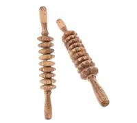 FRCOLOR Masajeador Corporal de Madera 2piezas Rodillos para Masaje Abdominal y Lumbar, Herramienta de Relajación Que Promueve la Circulación Sanguínea