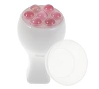 FRCOLOR Masajeador de Cuarzo Rosa Rodillo Facial Herramienta de Belleza Masajeador Facial con Bola Giratoria para Rostro y Cuello Uso Casa y Viajes