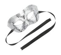 FRCOLOR Máscara de Espejo de Media Cara Plateada Purpurina Reflectante Máscara de Bola de Discoteca para Fiesta y Carnaval Accesorio Ligero para Disfraz de Dj y Baile