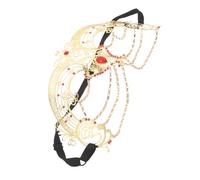 FRCOLOR Máscara de Media Cara con Flecos y Brillo de Accesorio Versátil para Fiesta de Disfraces y Halloween Diseño Cómodo y para Mujer