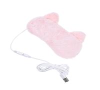 FRCOLOR Máscara de Ojos Calefacción Usb, Antifaz de Franela y Pp para Aliviar Fatiga, Adecuado para Viajar y Antes de Dormir, Diseño Rosa y 3d Cómodo