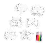 FRCOLOR Máscaras de Animales para Kit Diy de Máscaras para Pintar Manualidades Creativas de Fiesta Fomentar la Imaginación Expresión Artística