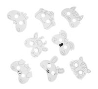 FRCOLOR Máscaras Infantiles de Papel sin Pintar Ligeras y Seguras con Formas de Animales para DIY para Manualidades Fiestas y Clases de Arte