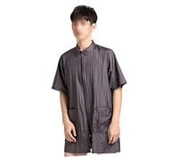 FRCOLOR Mens Shirt Jacket Bata Unisex Batas Con Cremallera Para Mujer Delantal De Peluquero Camisa Delantal De Peluquero Capa De Corte De Pelo Ropa Gris Tinte Para El Cabello Tinte Para