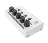 FRCOLOR Mezclador de Audio Compacto de 4 Canales Color Claro, Mini Mezclador de Sonido para Estudio bajo Ruido, Consola Portátil con Alimentación Eléctrica, Adecuado para Micrófonos,