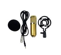 FRCOLOR Micrófono Condensador Dorado con Malla Doble Capa Alta Sensibilidad Ruido con Conector XLR para Grabación Vocal y Conferencias Resistente y Antióxido Uso Profesional Estudio