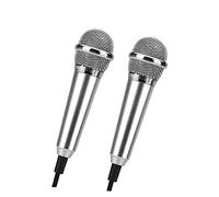FRCOLOR Micrófono de Grabación Mini Metálico Ligero para Karaoke en Smartphone y Pc, 2 Piezas Compatibles Aplicaciones de Voz y Celular Estilo Aleatorio
