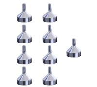 FRCOLOR Mini Embudo Dispensador de Líquidos de 9 Piezas, Embudos Pequeños de Metal Plateado para Trasvasar Perfumes, Aceites y Líquidos Cosméticos, Herramienta Multiusos para Uso en