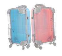 FRCOLOR Mini Maleta con Ruedas para Maquillaje Estuche para Pestañas Postizas Contenedor De Viaje Vacío Maletín De Plástico 2 Unidades