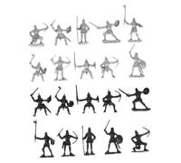 FRCOLOR Modelos de Soldado de Caballería de Plástico para Niños, 28 Piezas, Figuras Medievales Estáticas, 12 Soldados, 8 Caballos y 8 Jinetes, Juego Educativo para Diversión y Aprendizaje