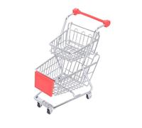 FRCOLOR Moderno carro pequeño de hierro con ABS para almacenamiento de escritorio y cesta de servir aperitivos como accesorio para fotos y decoración de oficina, color rojo