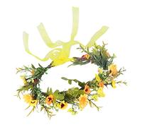 FRCOLOR nupcial hallowen wedding bride flowers party elegantes diademas para mujer dama de honor fiesta tocado de guirnalda de girasol diadema con de flores de sol pp Yellow