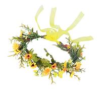 FRCOLOR nupcial hallowen wedding fiesta party bride tener puesto diademas margarita novia guirnalda de cabeza tocado de guirnalda de girasol diadema de de boda hierro. Yellow