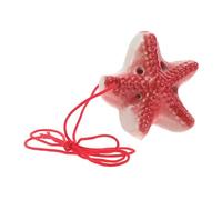 FRCOLOR Ocarina Cerámica de Seis C Instrumento Musical de Viento para Estudiantes Forma de Estrella Marina Roja para Principiantes y Fiestas la Playa