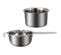 FRCOLOR Olla Cómodo de Sostener de Acero Inoxidable 400ml para Baño María para Derretir Chocolate y Adecuado para Cocina y Repostería