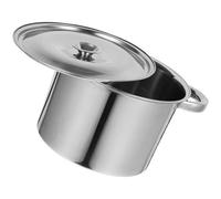 FRCOLOR Olla Diseño Redondo con Doble Asa de Estofado de Acero Inoxidable y Tapa Ajustada 18 Cm de Diámetro para Cocción Lenta y Uso Doméstico