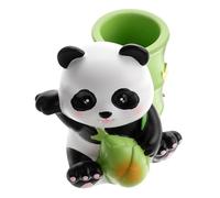 FRCOLOR Organizador De Brocas De Uñas Forma De Panda Contenedor De Lápices De Bambú Soporte Para Pinceles De Maquillaje Decoración De Escritorio Para y Hogar Accesorio Divertido y
