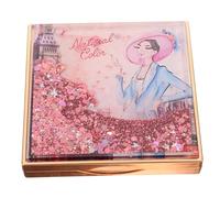 FRCOLOR Paleta De Sombras De Ojos Purpurina Vacía 1 Unidad 9 Compartimentos Compacto Para Maquillaje Diy Uso Diario y Viajes Diseño De Arena Movediza Rosa Oro