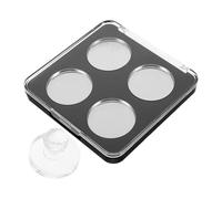 FRCOLOR Paleta Vacía Magnética para Sombras de Ojos 36,5 Mm con 4 Compartimentos Metálicos Negros y Espejo, Estuche Recargable Portátil para Maquillaje Profesional y Retoques de Viaje