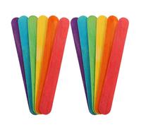 FRCOLOR Palitos de Helado de Madera Coloridos 100 Piezas 150x10x2 Mm Palitos para Manualidades DIY para Pintar y Mezclar Material Natural para Artesanía Infantil y Bricolaje