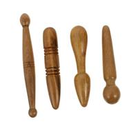 FRCOLOR Palos de Masaje Corporal Acupresión 4 Piezas Set Varillas Masaje Cabeza Cuerpo Masajeador Manual Puntos Acupuntura Herramienta Auxiliar Bienestar Relajación