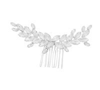 FRCOLOR Pañuelo De Boda Peine De Novia Peines De Novia Peine De Flores De Novia Peine De Boda Accesorios Para El Cabello De Novia Peine Lateral De Novia Taladro Marquesa Silver