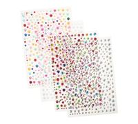 FRCOLOR Pegatinas Faciales De Gemas Acrílicas 4 Piezas Impermeables, Mezcla De Perlas y Gemas Para Maquillaje, Eventos Festivos y Decoración Corporal Con Adhesivo Cristal