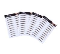 FRCOLOR Pegatinas para Cejas Efecto Pelo 6d, 4 Piezas Marrón, Papel de Transferencia de Agua Reutilizable y Resistente al Agua para Mujeres
