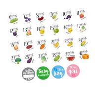 FRCOLOR Pegatinas para Fotografía Maternal de 28 Piezas Conmemorativas, Adhesivos Fáciles de Quitar Residuos para Tomar Fotos Familiares Durante el Embarazo