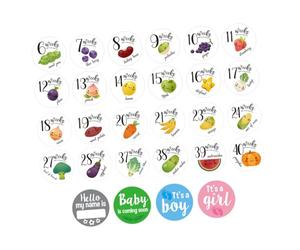 FRCOLOR Pegatinas para Fotografía Maternal de 28 Piezas Conmemorativas, Adhesivos Fáciles de Quitar Residuos para Tomar Fotos Familiares Durante el Embarazo