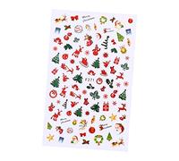 FRCOLOR Pegatinas para uñas de vacaciones, pegatinas para puntas de uñas para Navidad, uñas infantiles para pegar uñas de Navidad, decoración navideña, alce