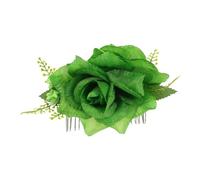 FRCOLOR Peine Para El Cabello Accesorios Para El Cabello Peineta De Flores Sombreros De Flores Peine De Artificiales Gorro Verde Lazos Para El Cabello Peine De Joyería Tela Green