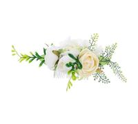 FRCOLOR Peine para Pelo Boda con Flor Artificial Decorativa Accesorio Elegante para Mujer Peine de Novia Ligero y Resistente para Bodas Fiestas Especiales