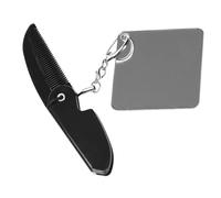 FRCOLOR Peine Plegable para Barba y Bigote Espejo Pequeño, Llavero Portátil, Dientes Finos, Tamaño Pequeño, Viaje y Cuidado Personal para Hombres, Compacto y Ligero