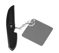 FRCOLOR Peine Plegable para Hombres Espejo Cuadrado, Llavero Práctico de Plástico Acrílico, Cómodo para Viajes y Uso Diario