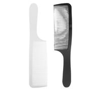 FRCOLOR Peines Curvos Antiestáticos para Corte de Cabello Hombre Set 2 Unidades Negro y Dientes Redondeados Flexibles para Máquina Cortar Pelo y Peluquería Profesional